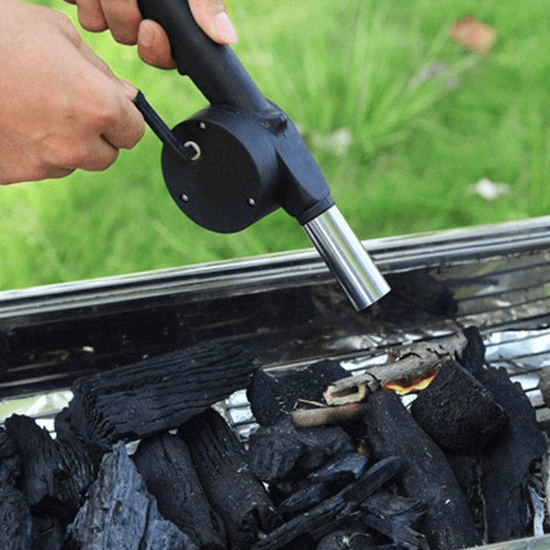 Hand-Crank Portable Outdoor Barbeque Bellow Tool