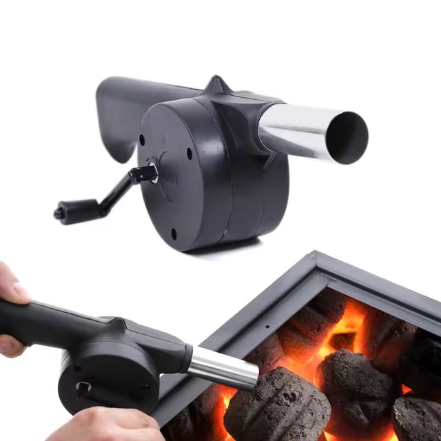 Portable Hand-Crank Barbecue Fan for BBQ, Camping & Outdoor Cooking