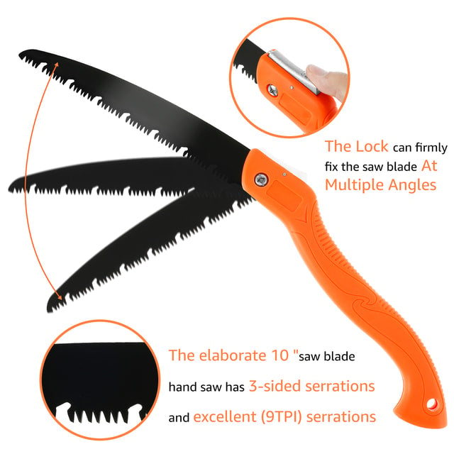 10-Inch Folding Saw with Manganese Steel Blade for Wood Cutting & Pruning
