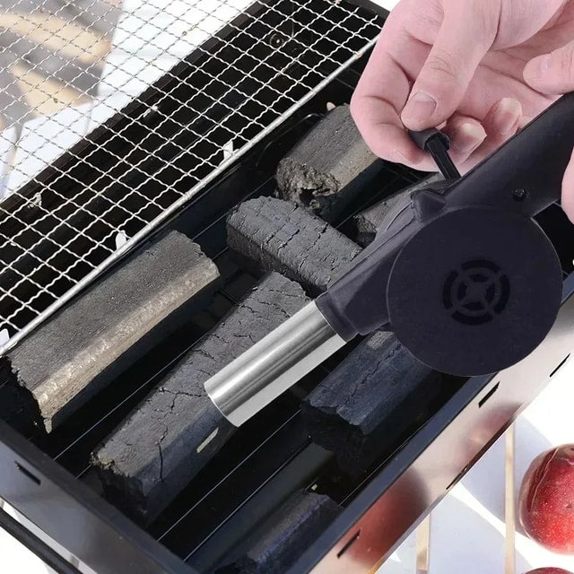Portable Hand-Crank BBQ Air Blower for Camping & Outdoor Grilling
