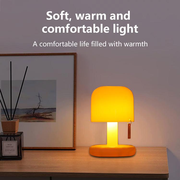 USB Rechargeable Mushroom Lamp – LED Table Lamp, Mini Sunset Night Light for Bedside, Desk & Room Decor