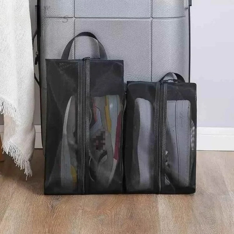 Travel Shoe Bag with Zipper, Shoe Storage Organizer, Portable Footwear Packing Bag, Reusable Shoe Pouch for Luggage and Home