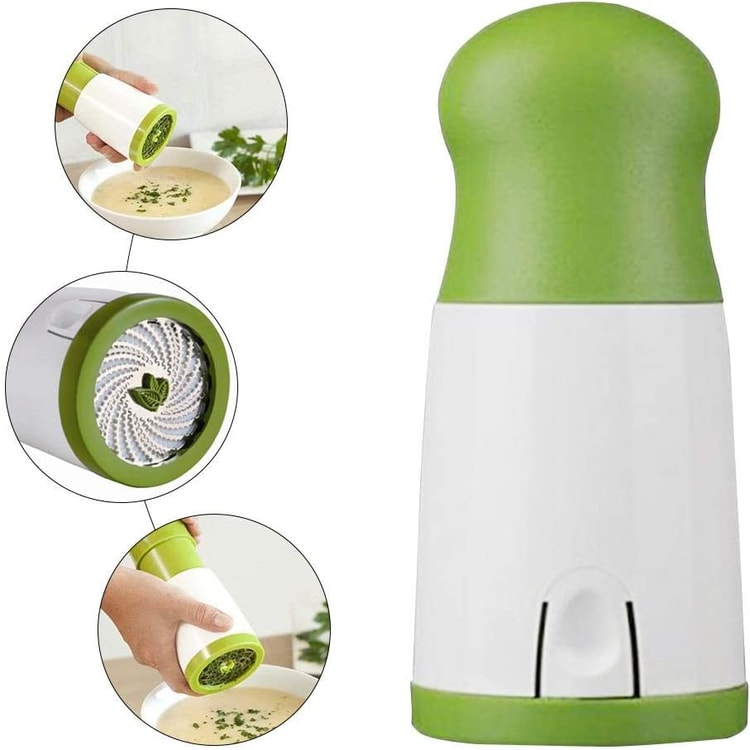 Manual Herb & Spice Grinder, Vegetable Chopper, Handheld Food Cutter, Compact Kitchen Tool for Herbs, Spices and Vegetables