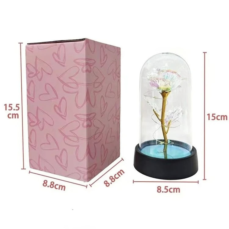 Artificial Rose Flower with LED Light Valentines Day Gift for Home Decor