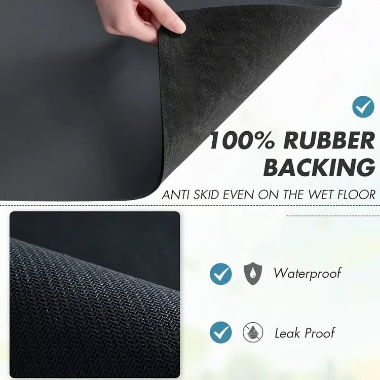 Super Absorbent Diatomaceous Floor Mat, Flower Pattern Non-Slip Bathroom Carpet Rug, Anti-Fouling