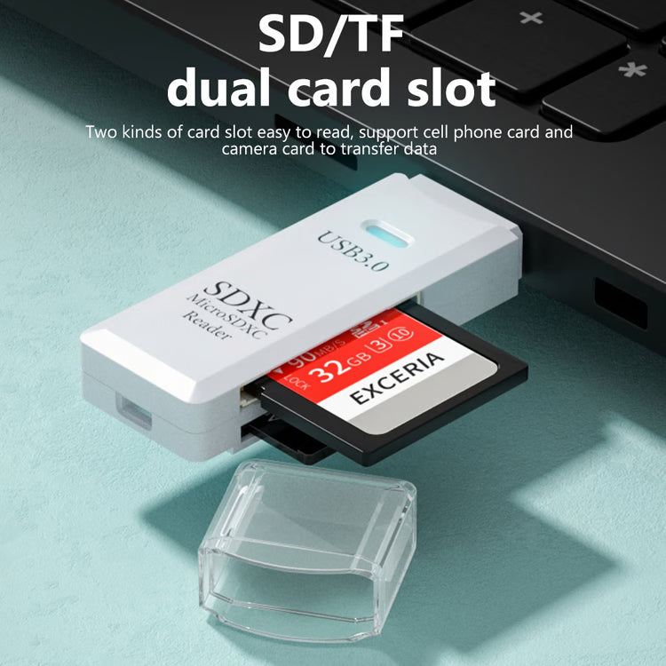 2 in 1 USB 3.0 Card Reader for Micro SD and TF Cards High Speed Adapter