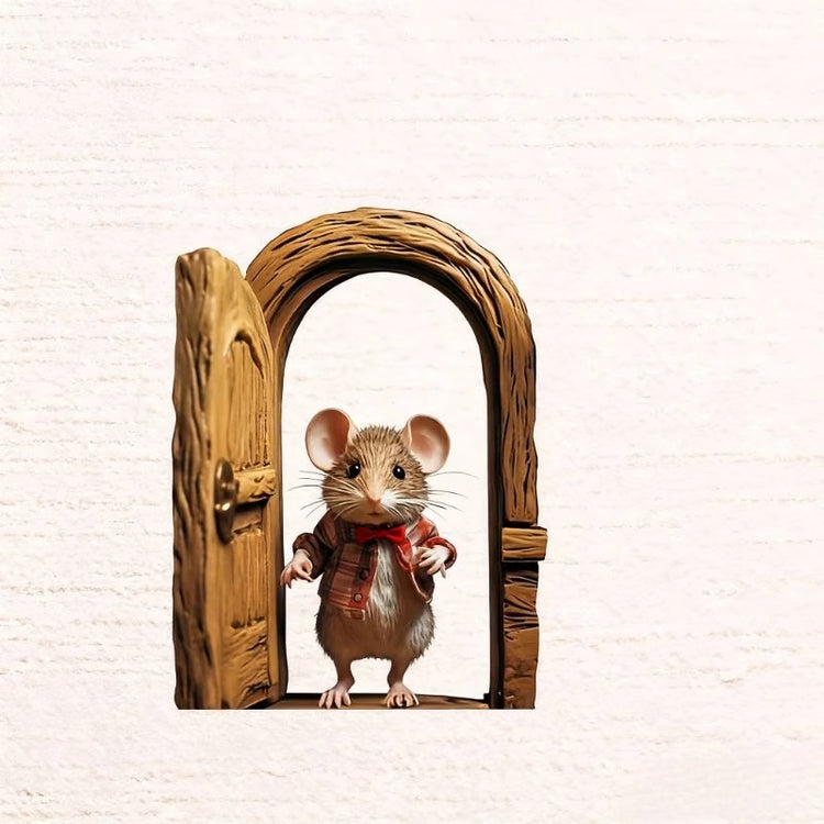 Cute Mouse Hole Wall Sticker – Playful Self-Adhesive Nursery & Home Wall Decor