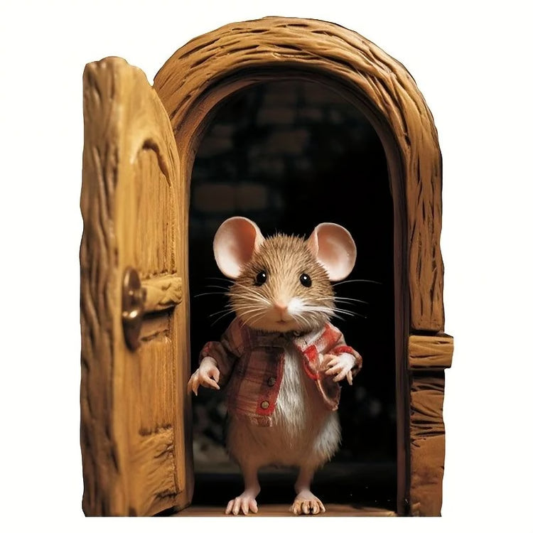 Cute Mouse Hole Wall Sticker – Playful Self-Adhesive Nursery & Home Wall Decor