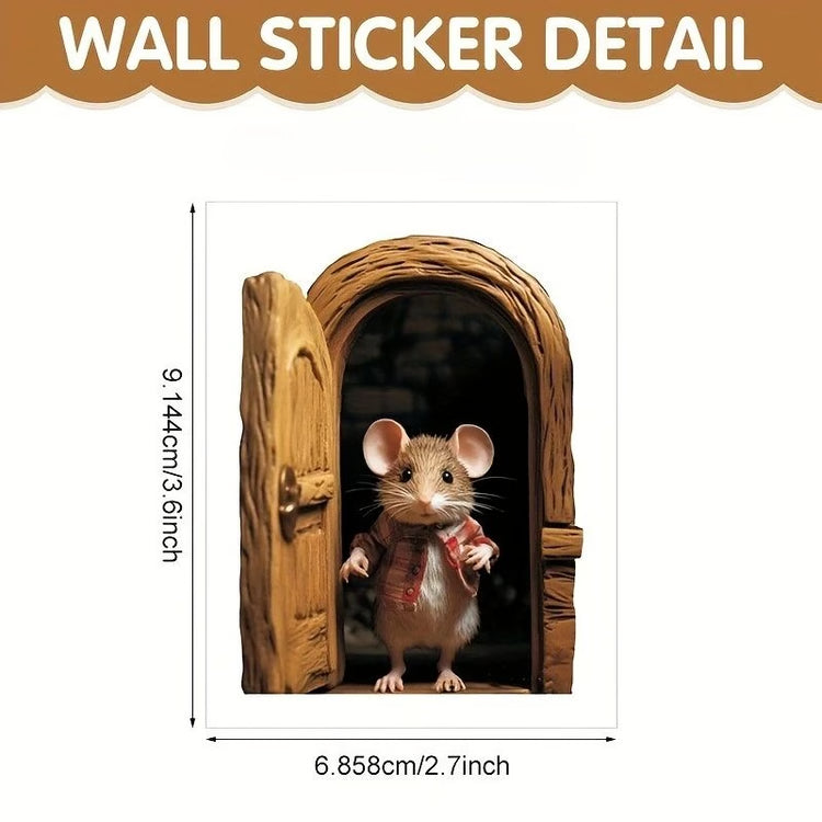 Cute Mouse Hole Wall Sticker – Playful Self-Adhesive Nursery & Home Wall Decor