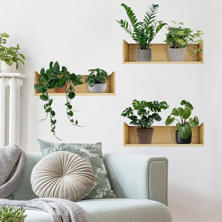 3pcs Plant Wall Sticker Set Home Decor