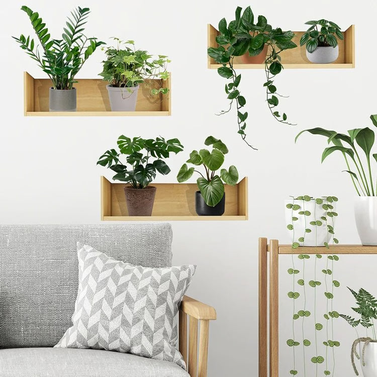 3pcs Plant Wall Sticker Set Home Decor