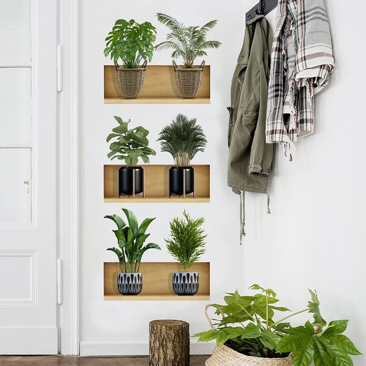 3pcs Plant Wall Sticker Set Home Decor