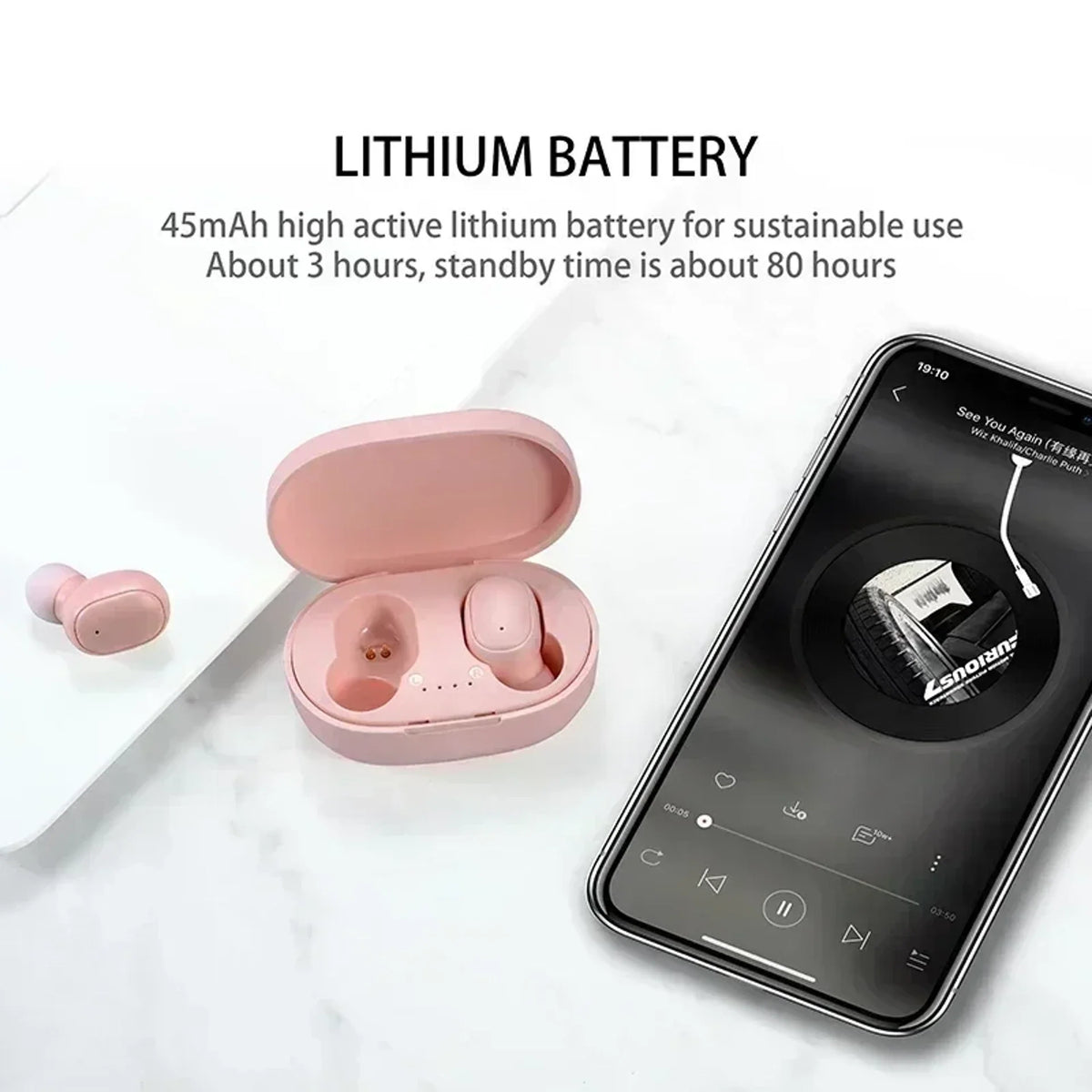 Wireless Bluetooth Earbuds with Mic for Smartphones Sport Headset for Active Lifestyles