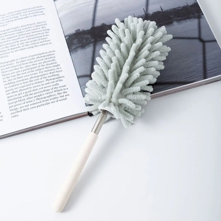 Telescopic Microfiber Dust Brush Stainless Steel Handle for Easy Ceiling Cleaning