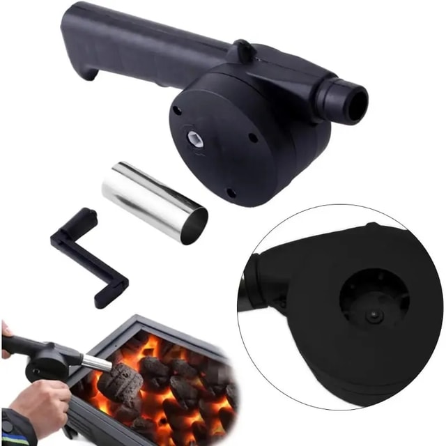 Portable Hand-Crank BBQ Air Blower for Camping & Outdoor Grilling