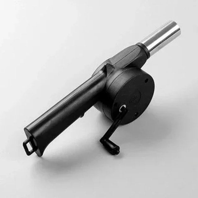 Portable Hand-Crank BBQ Air Blower for Camping & Outdoor Grilling