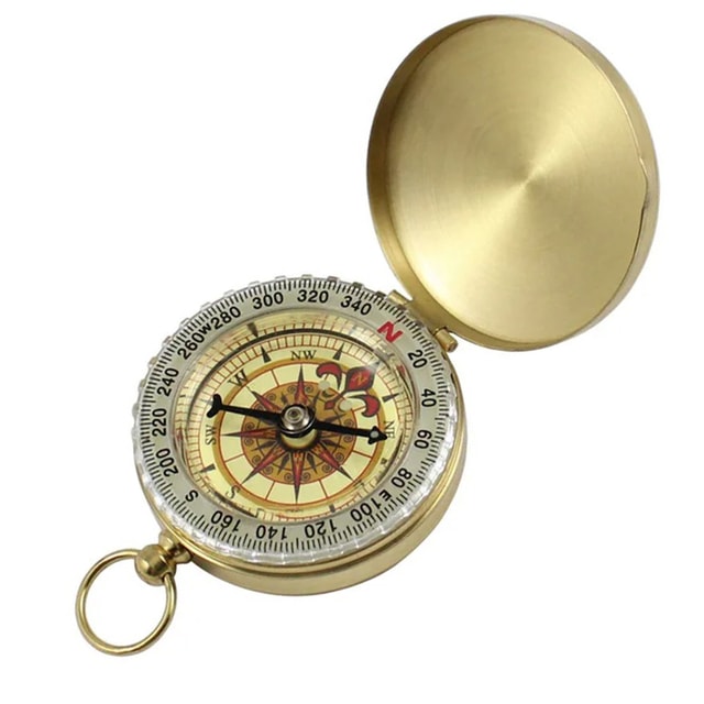 Portable Brass Compass for Hiking, Camping & Outdoor Navigation