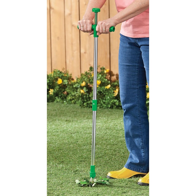 Standing Weed Root Remover Tool with Long Handle & Claw Design