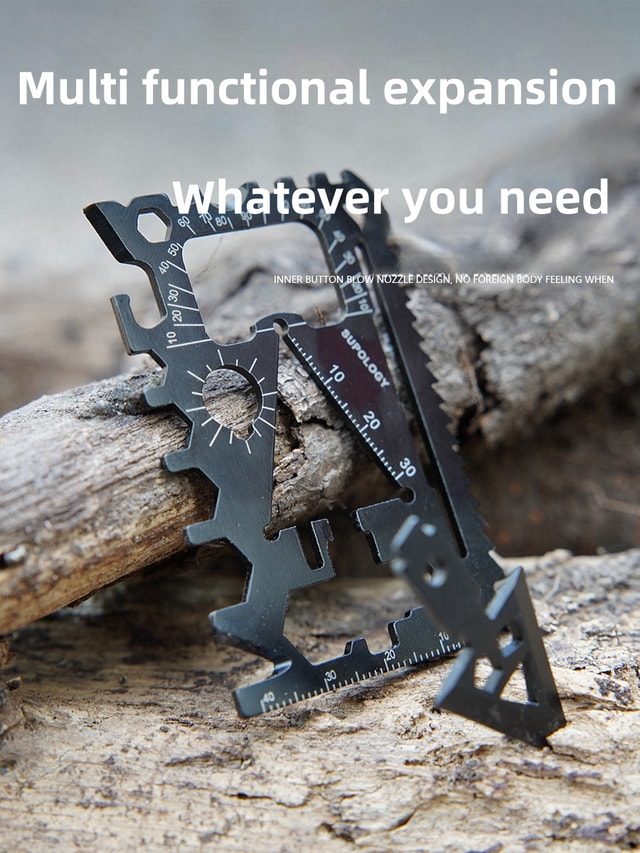 18-in-1 Compact Utility Card Tool for Camping, Travel & Everyday Use