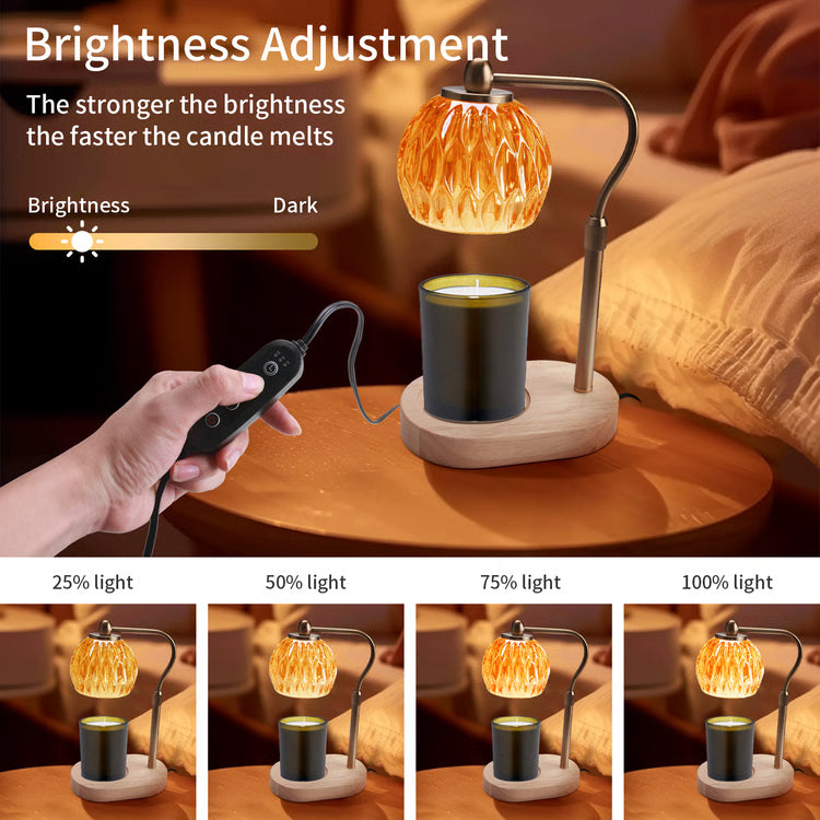 Retro Candle Warmer Table Lamp – Aromatherapy Lamp with Dimmer, Timer & Adjustable Height for Scented Candle Decor
