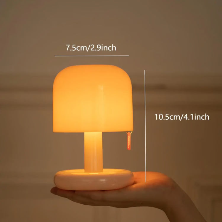 USB Rechargeable Mushroom Lamp – LED Table Lamp, Mini Sunset Night Light for Bedside, Desk & Room Decor