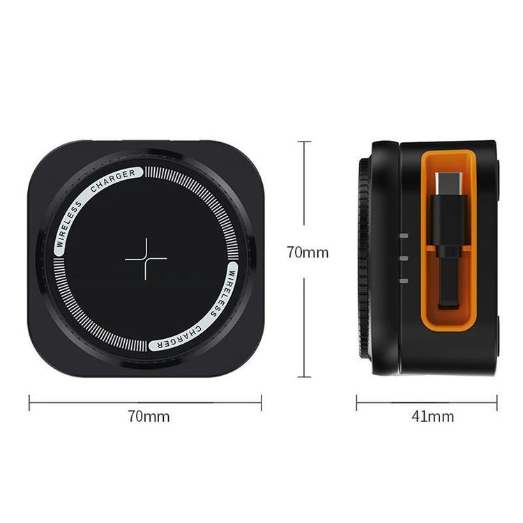 15W 3-in-1 Wireless Charger – Magnetic Charging Stand with Retractable Cable, Foldable Fast Charging Station