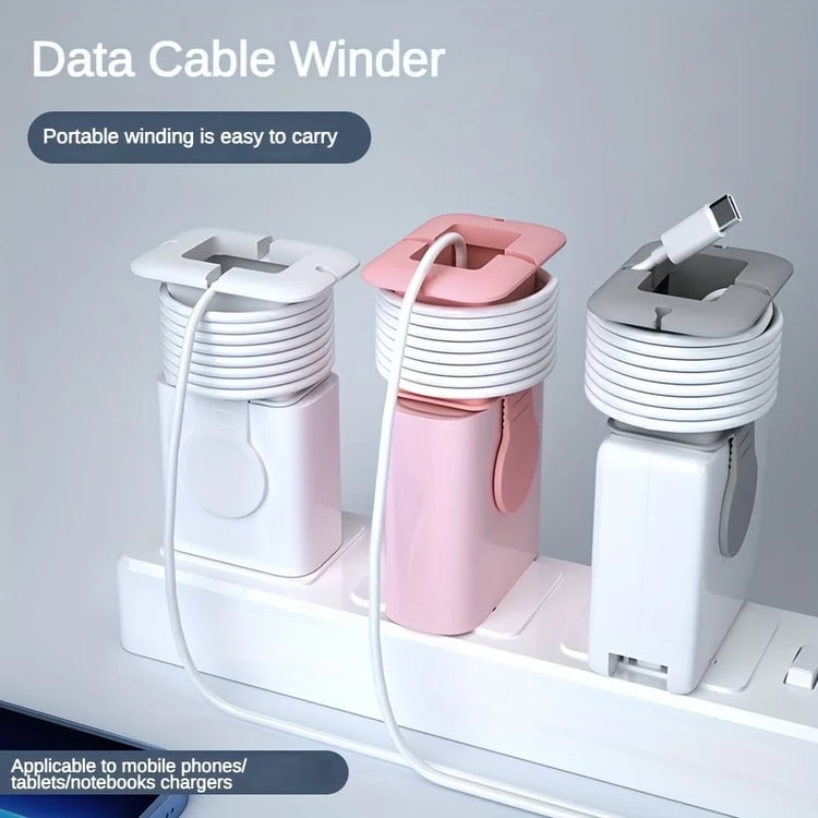 Travel Charger Storage Case, Data Cable Winder, Portable Cable Organizer Pouch, Protective Carrying Case for Chargers and Accessories