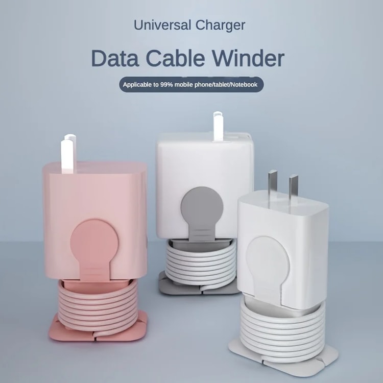 Travel Charger Storage Case, Data Cable Winder, Portable Cable Organizer Pouch, Protective Carrying Case for Chargers and Accessories
