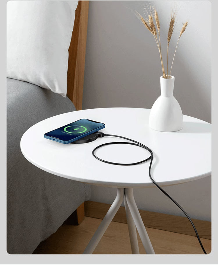 15W Fast Wireless Charging Pad with LED Display for Phones & Wireless Earbuds