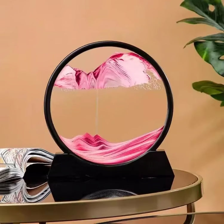 3D Moving Sand Art Picture | Round Glass Deep Sea Sandscape Hourglass Quicksand Craft for Office, Home Decor & Gift