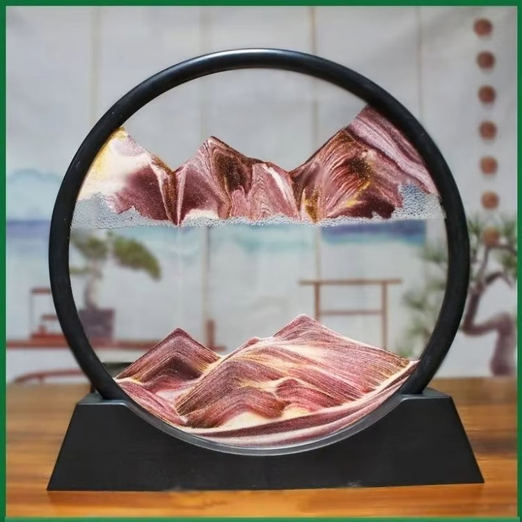3D Moving Sand Art Picture | Round Glass Deep Sea Sandscape Hourglass Quicksand Craft for Office, Home Decor & Gift