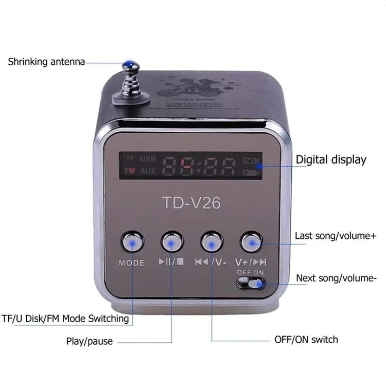 Mini Portable Bluetooth Speaker with FM Radio & TF Card Support