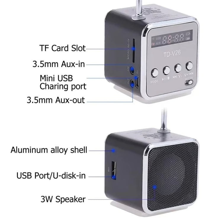 Mini Portable Bluetooth Speaker with FM Radio & TF Card Support