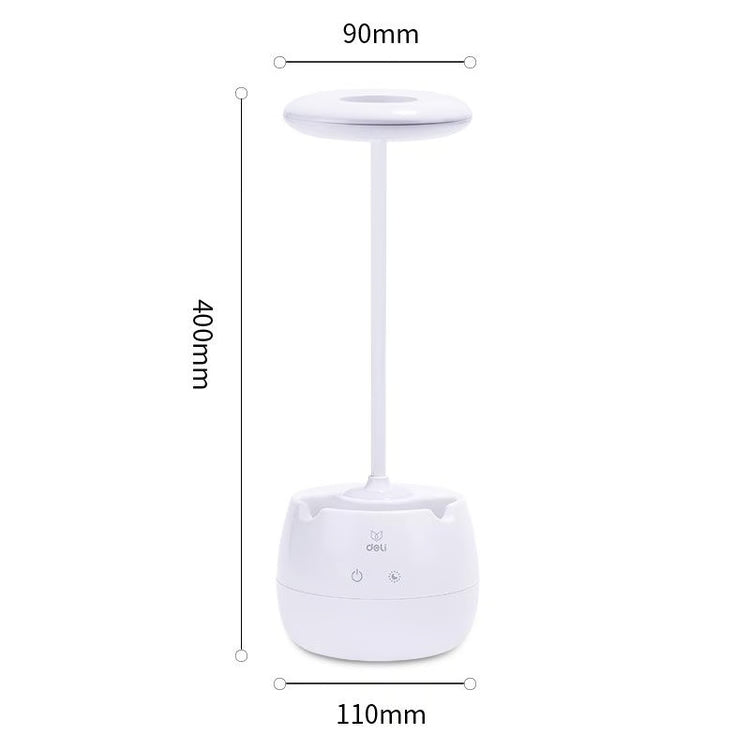 Rechargeable LED Desk Lamp with Pen Holder – 3-Level Adjustable Study Light