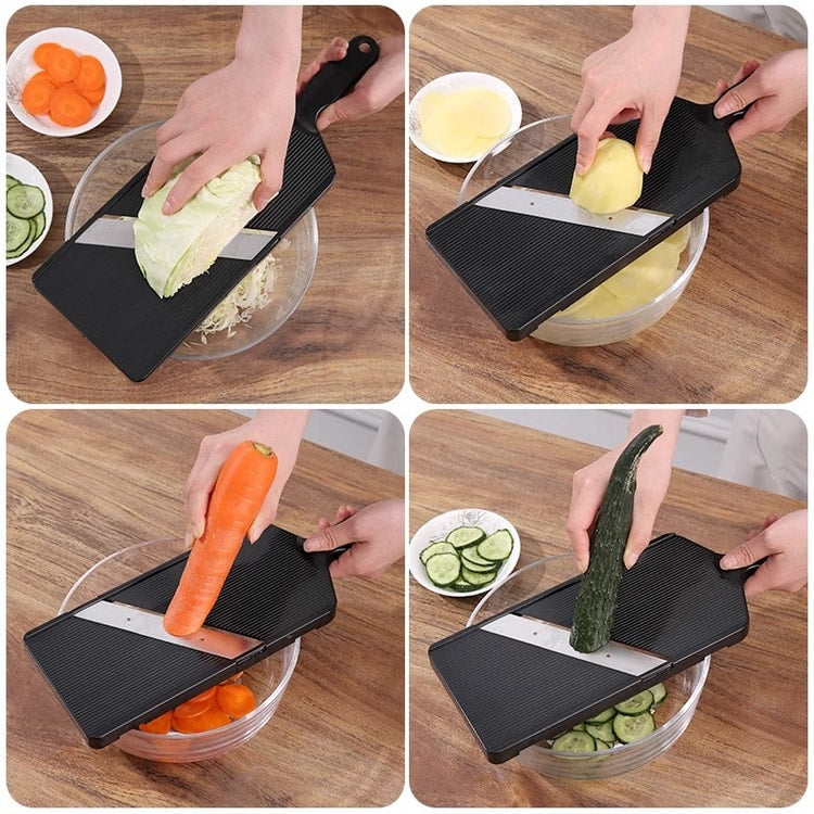 Multifunctional Vegetable Chopper and Onion Dicer, Manual Food Cutter with Stainless Steel Blade, Press-Style Kitchen Slicer