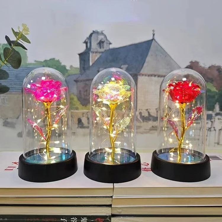 Artificial Rose Flower with LED Light Valentines Day Gift for Home Decor