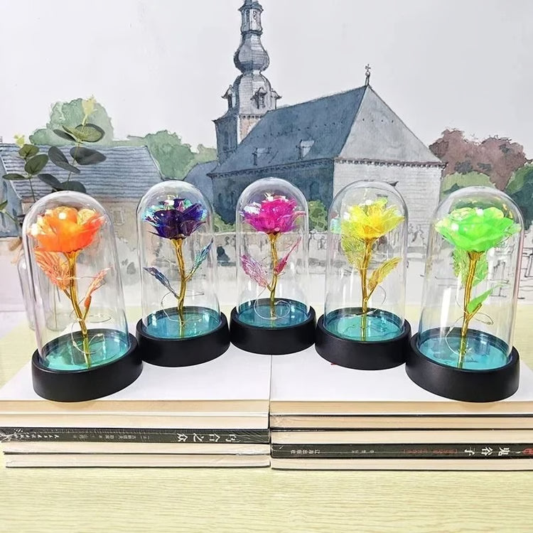 Artificial Rose Flower with LED Light Valentines Day Gift for Home Decor