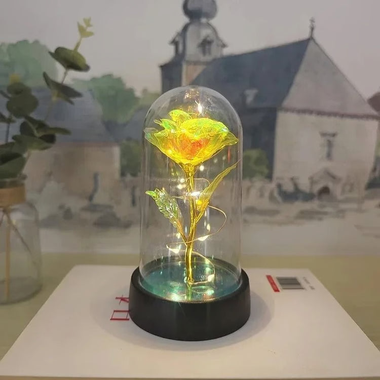 Artificial Rose Flower with LED Light Valentines Day Gift for Home Decor