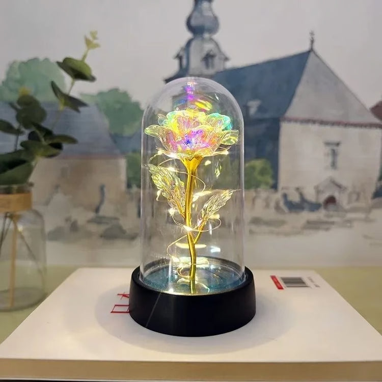 Artificial Rose Flower with LED Light Valentines Day Gift for Home Decor