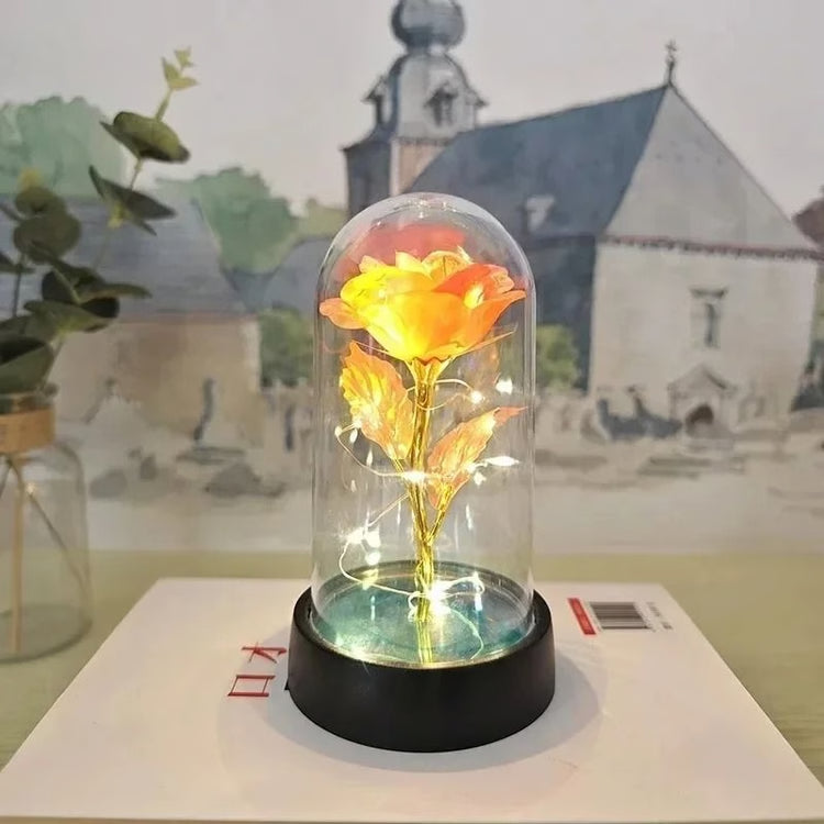 Artificial Rose Flower with LED Light Valentines Day Gift for Home Decor
