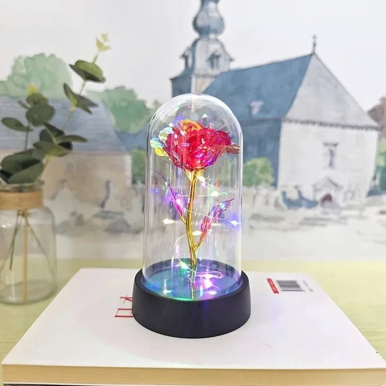 Artificial Rose Flower with LED Light Valentines Day Gift for Home Decor