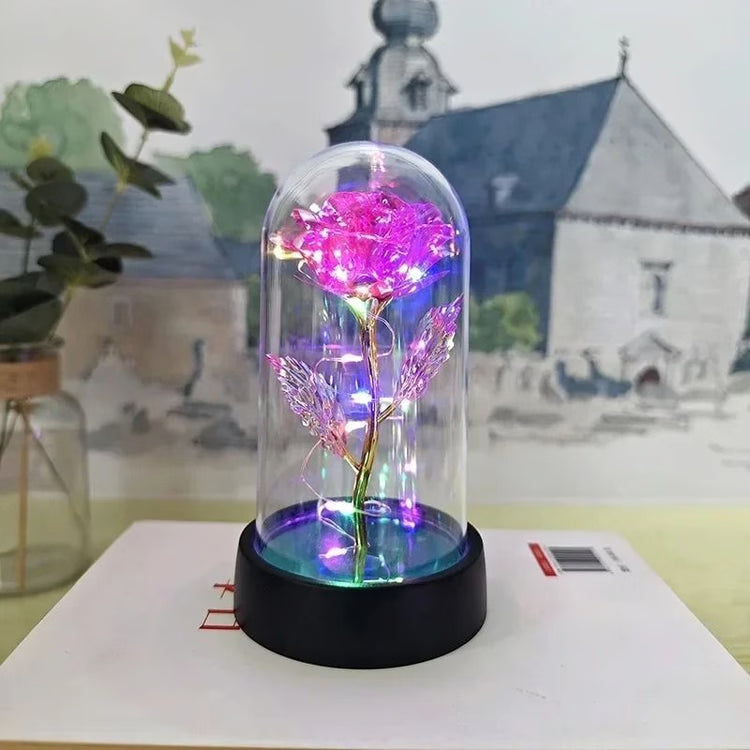 Artificial Rose Flower with LED Light Valentines Day Gift for Home Decor