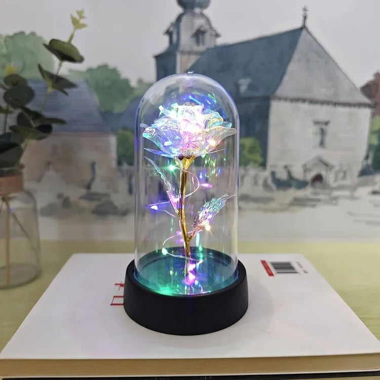 Artificial Rose Flower with LED Light Valentines Day Gift for Home Decor