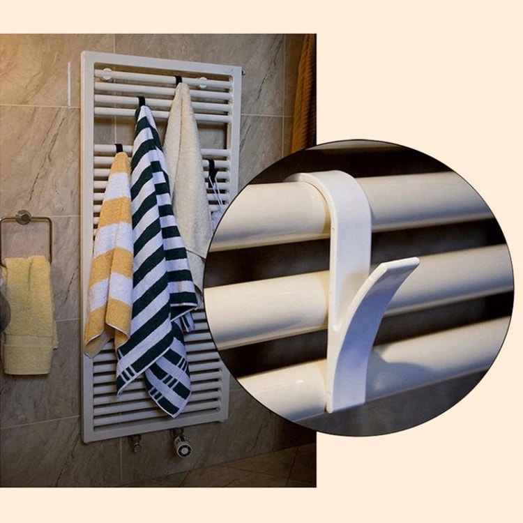Multi-Purpose Radiator Hooks, Towel & Clothes Hangers, Coat and Scarf Storage Hooks, Bathroom and Home Organizer