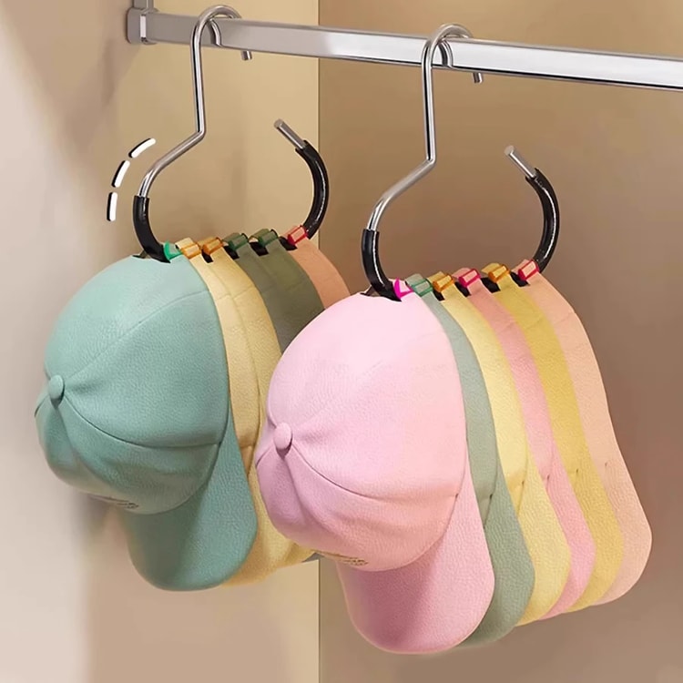 Heavy Duty Hat Organizer Closet Cap Hanger Multi Purpose Hook Rack for Hats Scarves Bags