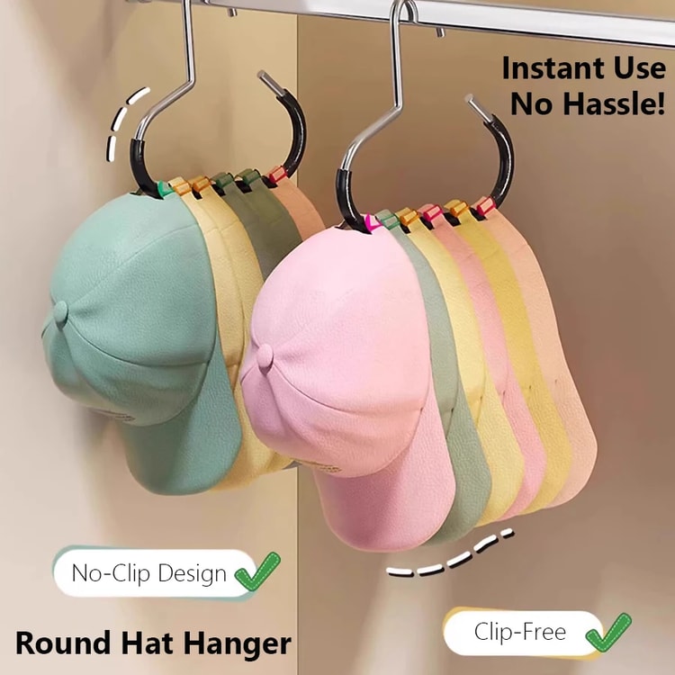 Heavy Duty Hat Organizer Closet Cap Hanger Multi Purpose Hook Rack for Hats Scarves Bags