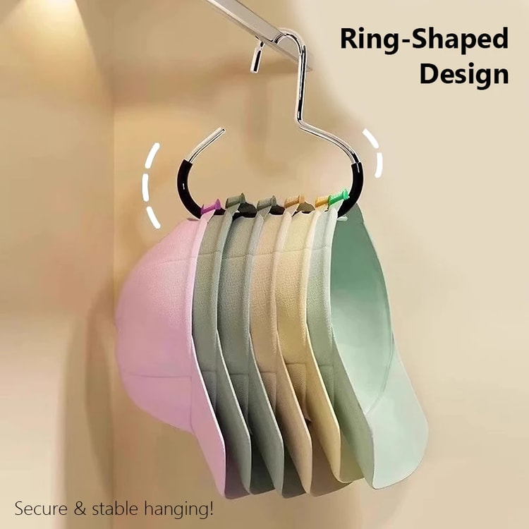 Heavy Duty Hat Organizer Closet Cap Hanger Multi Purpose Hook Rack for Hats Scarves Bags