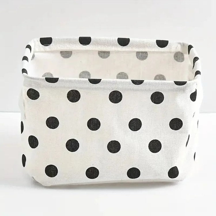 Foldable Cotton & Linen Desktop Storage Baskets (2-Pack) – Waterproof Canvas Organizer with Handles