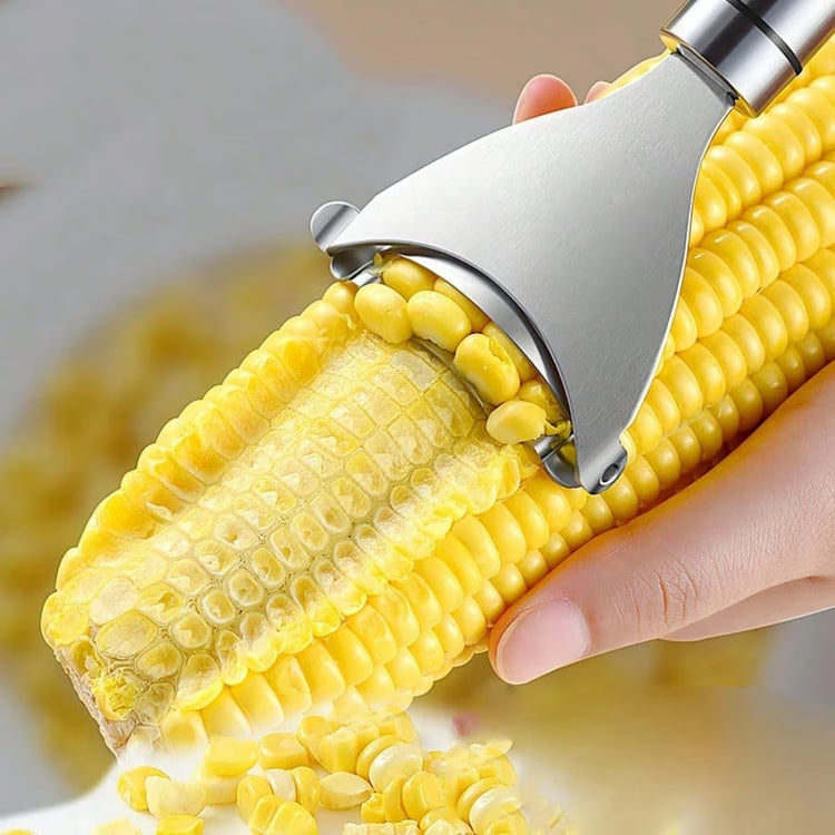 Stainless Steel Corn Peeler Stripper Tool with Serrated Cob Shaver