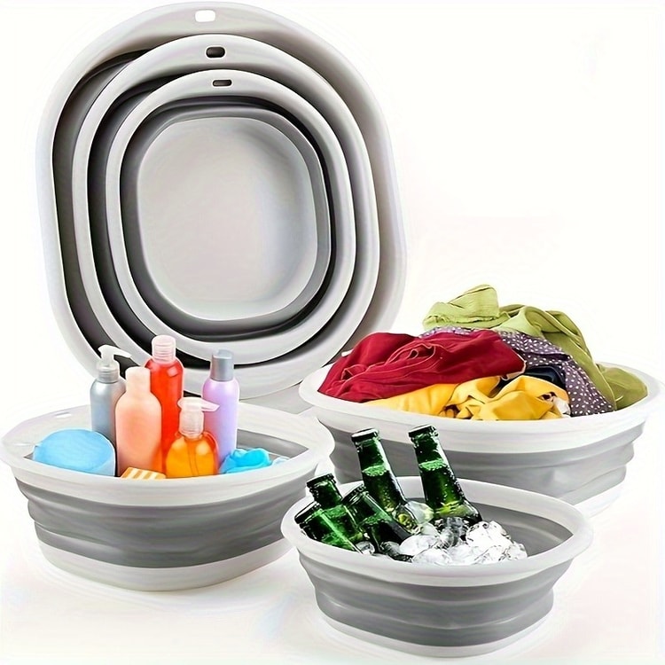 Laundry Baskets, Foldable Wash Basins, Space Saving Storage Containers, Plastic Wash Basins, Laundry Buckets